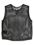 sequinned open-knit top